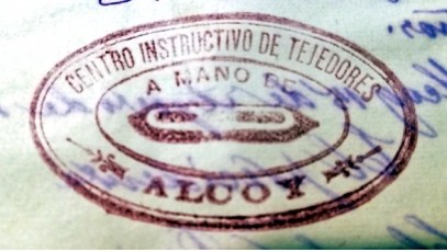 Alcoy - Sello Centro Instructivo Tejedores a Mano_década 1880_01