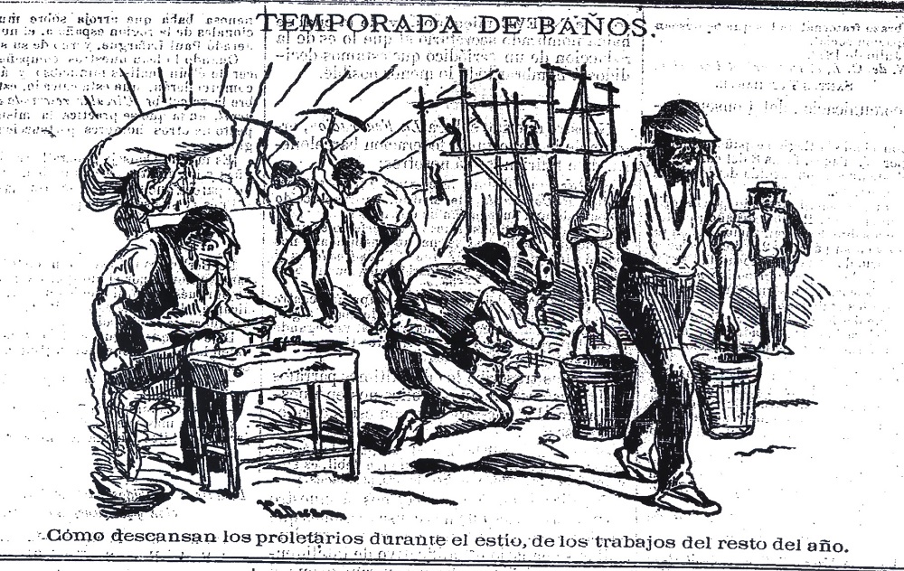 Caricatura El Condenado 1872_Temporada de Baños