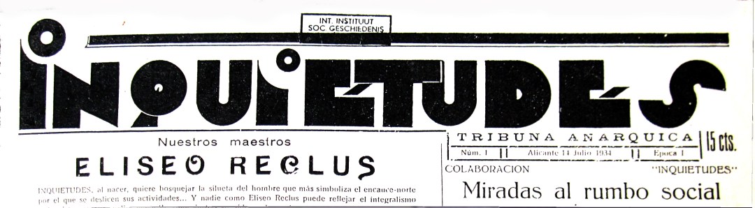 cabecera Inquietudes -Alicante 1934