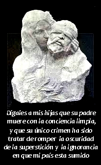 29_Boceto del busto de Ferrer_escultor Derre_Ferrer en el momento de la ejecución sostenido por su hija predilecta Trinidad_Lisboa_